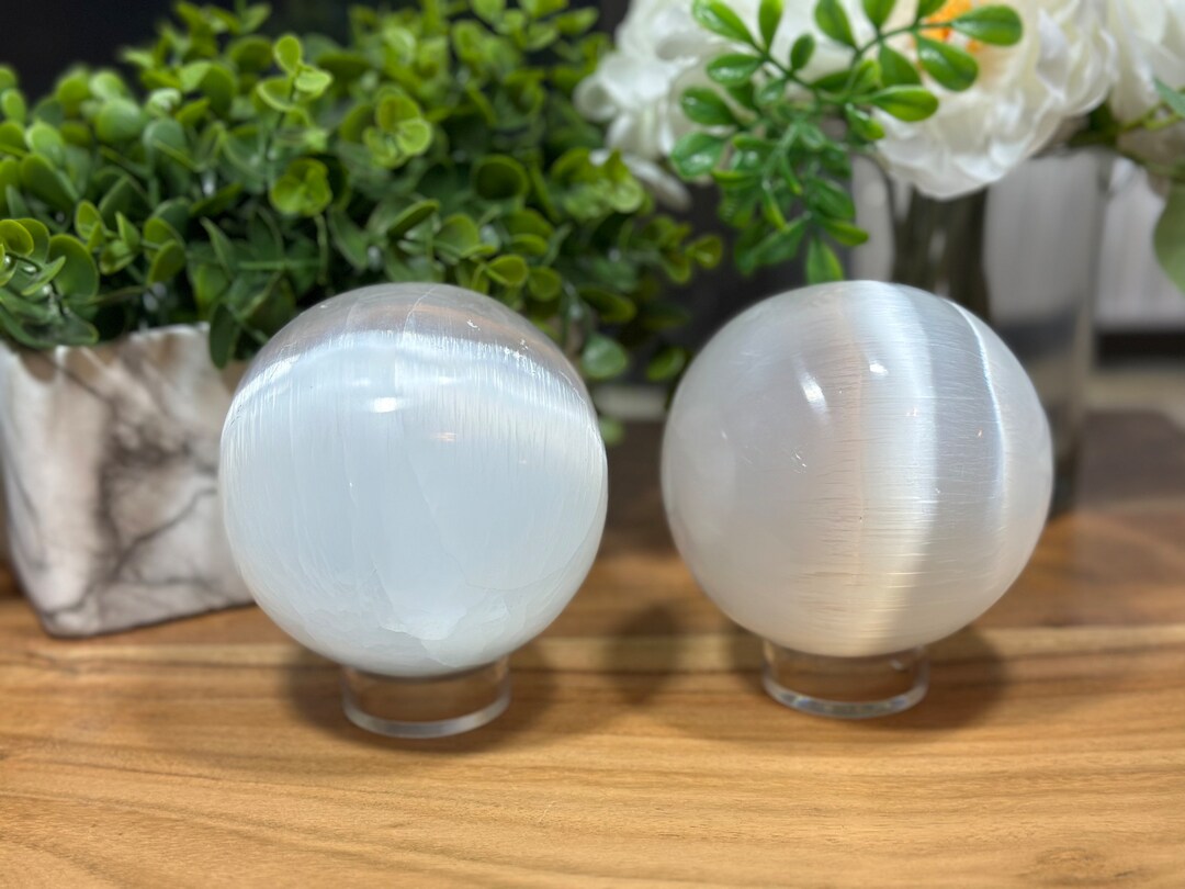 Large Selenite Spheres - Etsy